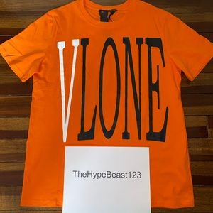 Vlone Tee T-Shirt Orange/Black RARE